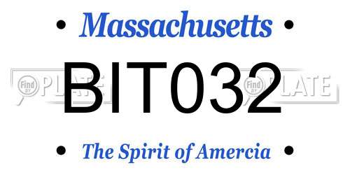 BIT032 Massachusetts License Plate