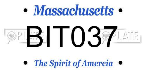 BIT037 Massachusetts License Plate