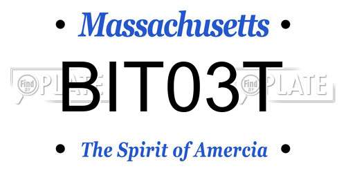 BIT03T Massachusetts License Plate