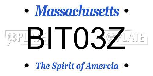 BIT03Z Massachusetts License Plate