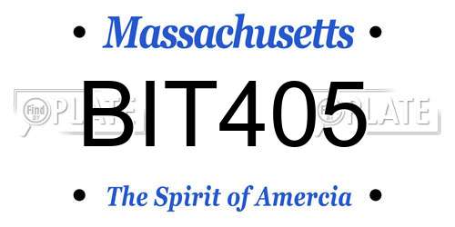 BIT405 Massachusetts License Plate