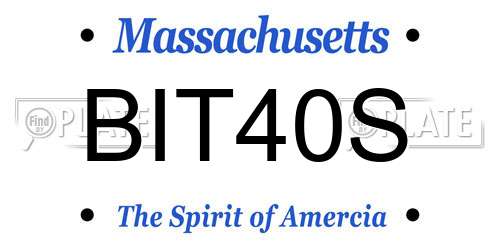 BIT40S Massachusetts License Plate