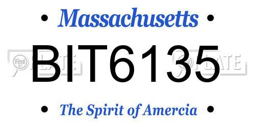 BIT6135 Massachusetts License Plate