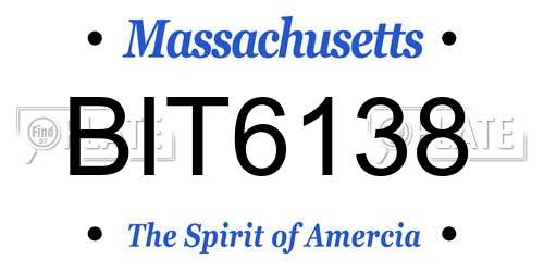 BIT6138 Massachusetts License Plate