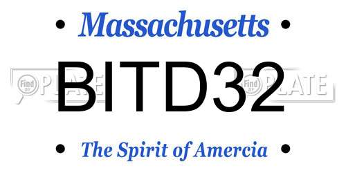 BITD32 Massachusetts License Plate