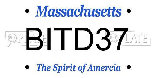 BITD37 Massachusetts License Plate