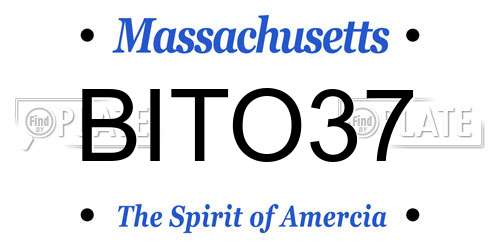 BITO37 Massachusetts License Plate