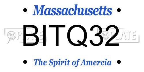 BITQ32 Massachusetts License Plate