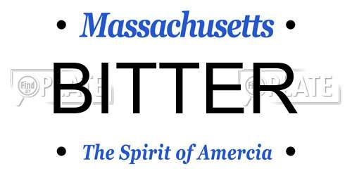 BITTER Massachusetts License Plate