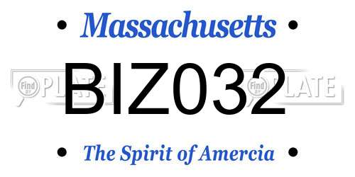 BIZ032 Massachusetts License Plate