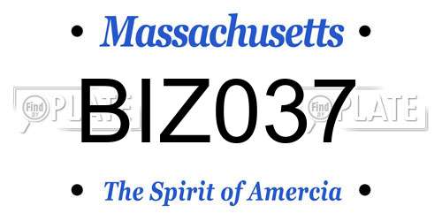BIZ037 Massachusetts License Plate