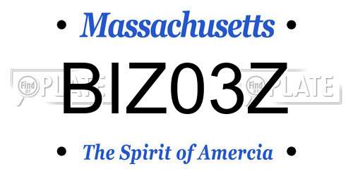 BIZ03Z Massachusetts License Plate