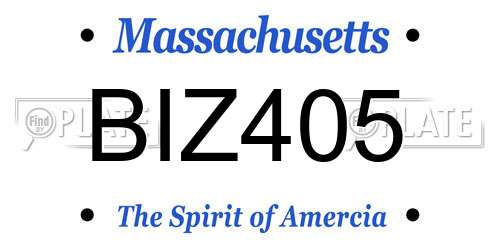 BIZ405 Massachusetts License Plate