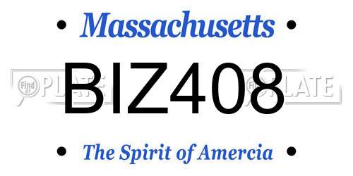 BIZ408 Massachusetts License Plate
