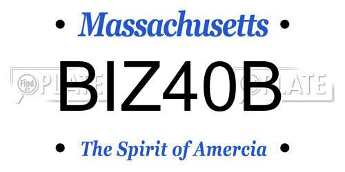 BIZ40B Massachusetts License Plate