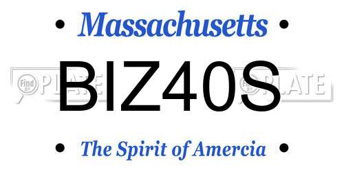 BIZ40S Massachusetts License Plate