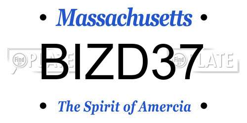 BIZD37 Massachusetts License Plate