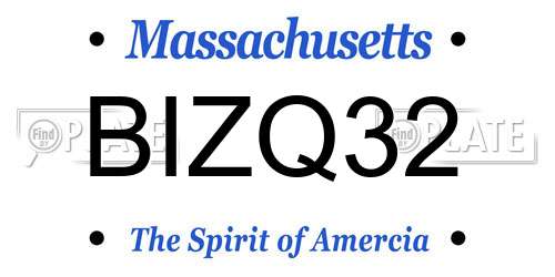 BIZQ32 Massachusetts License Plate