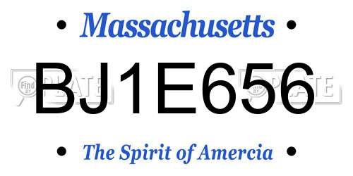 BJ1E656 Massachusetts License Plate