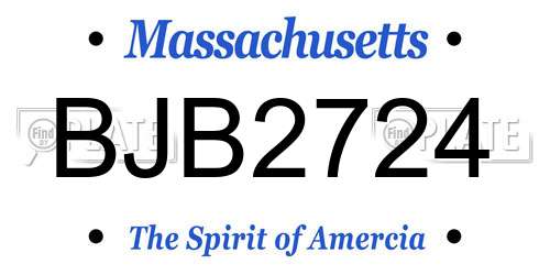 BJB2724 Massachusetts License Plate