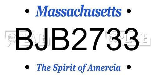 BJB2733 Massachusetts License Plate