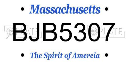 BJB5307 Massachusetts License Plate