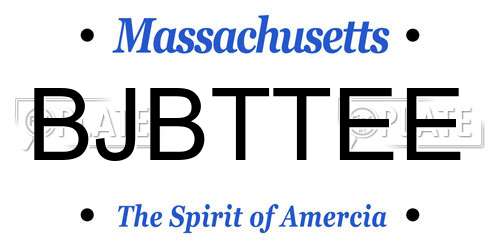BJBTTEE Massachusetts License Plate