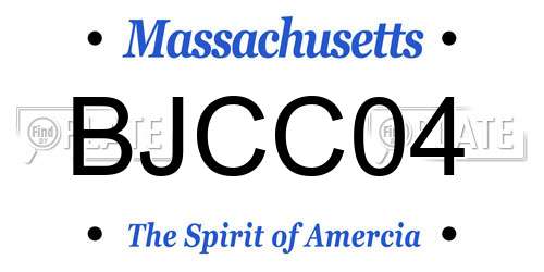 BJCC04 Massachusetts License Plate