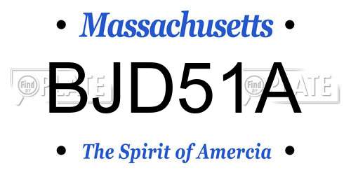BJD51A Massachusetts License Plate