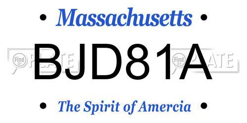 BJD81A Massachusetts License Plate