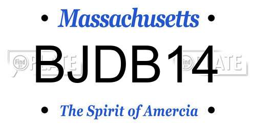 BJDB14 Massachusetts License Plate