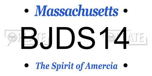 BJDS14 Massachusetts License Plate