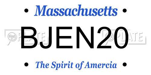 BJEN20 Massachusetts License Plate
