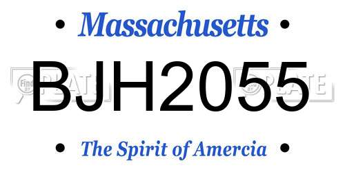 BJH2055 Massachusetts License Plate