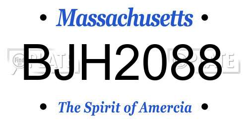 BJH2088 Massachusetts License Plate