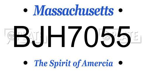 BJH7055 Massachusetts License Plate
