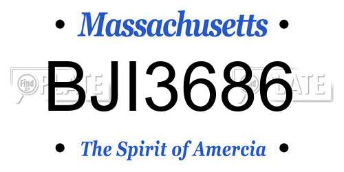 BJI3686 Massachusetts License Plate