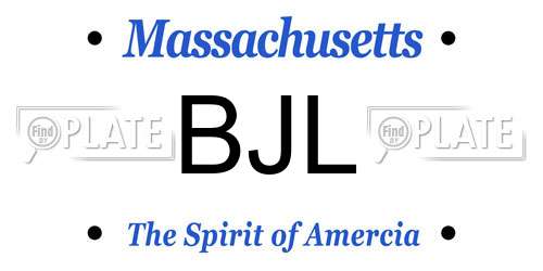 BJL Massachusetts License Plate