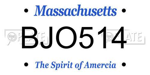 BJO514 Massachusetts License Plate