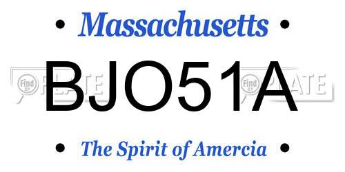 BJO51A Massachusetts License Plate