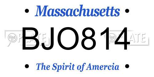 BJO814 Massachusetts License Plate