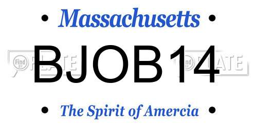 BJOB14 Massachusetts License Plate