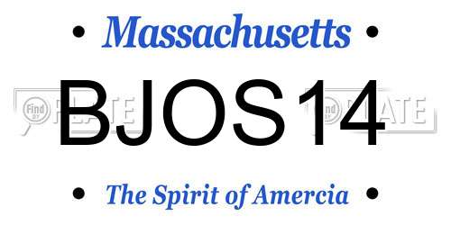 BJOS14 Massachusetts License Plate