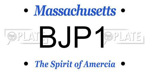 BJP1 Massachusetts License Plate