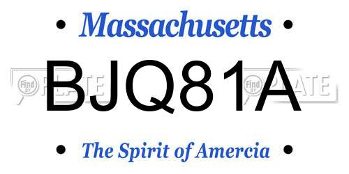 BJQ81A Massachusetts License Plate
