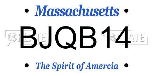 BJQB14 Massachusetts License Plate
