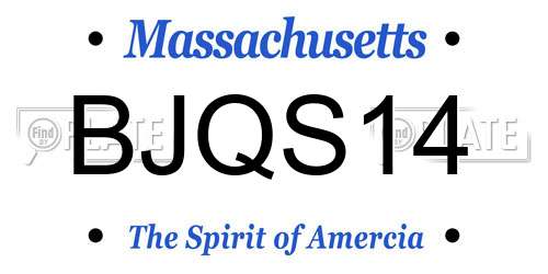 BJQS14 Massachusetts License Plate