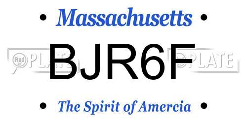 BJR6F Massachusetts License Plate