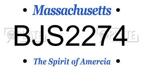 BJS2274 Massachusetts License Plate