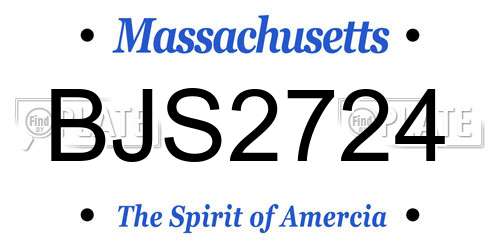 BJS2724 Massachusetts License Plate